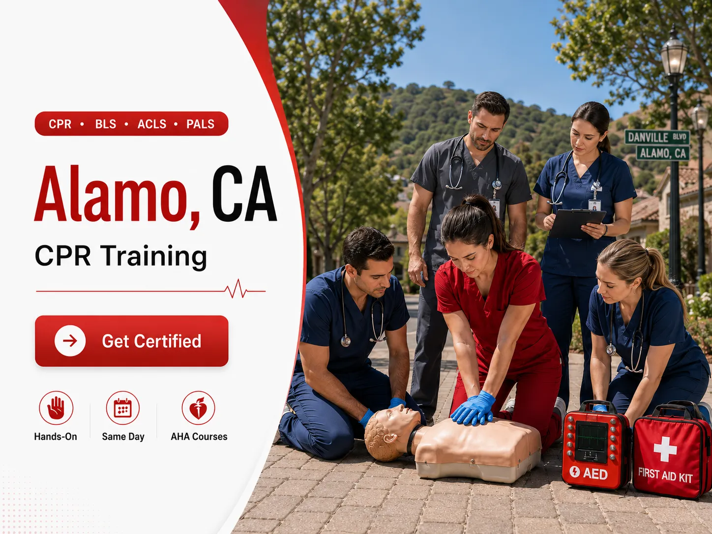 CPR training class in Alamo, CA – BLS, ACLS & PALS certification course