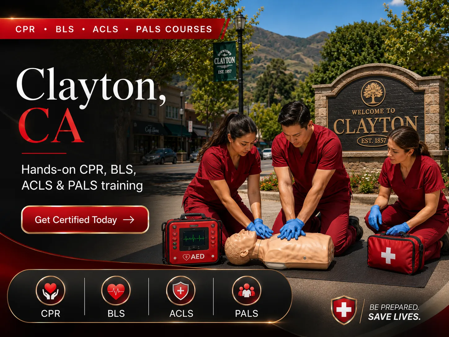 Clayton, CA Lifesaving Classes | CPR, BLS, ACLS & PALS Training