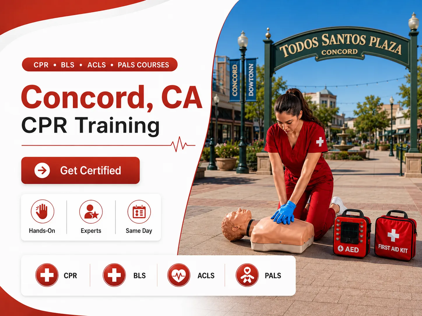 First aid and CPR certification class in Concord, CA
