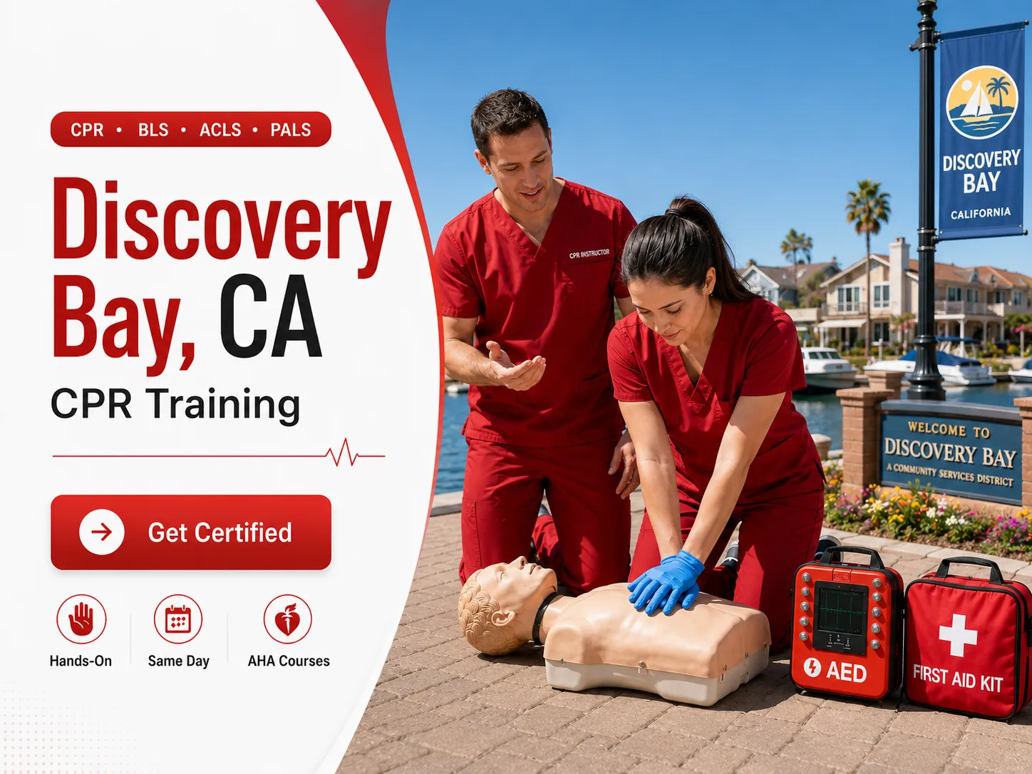 Hands-on CPR and BLS certification training in Discovery Bay, CA