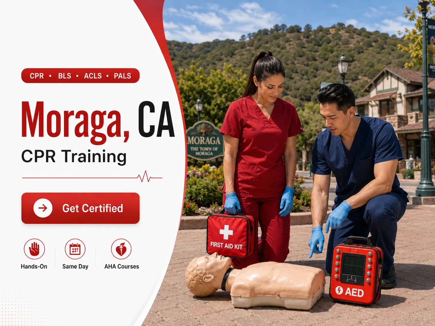CPR BLS, ACLS & PALS Certification Classes Near Moraga, CA