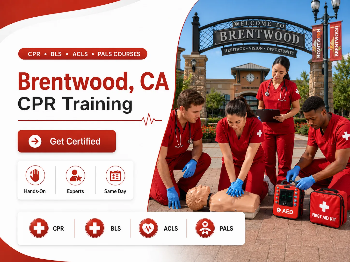 Life-saving CPR skills training session in Brentwood, California